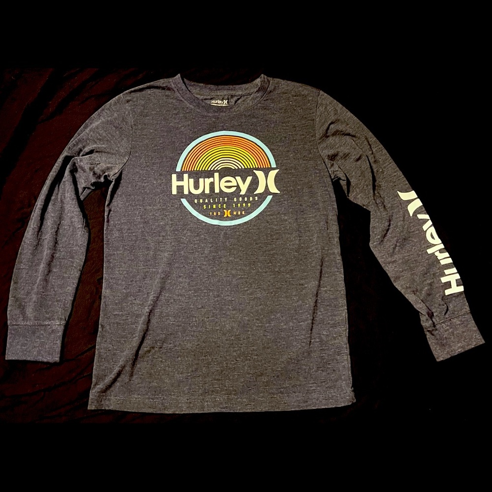 Kids size large long sleeve navy Hurley shirt